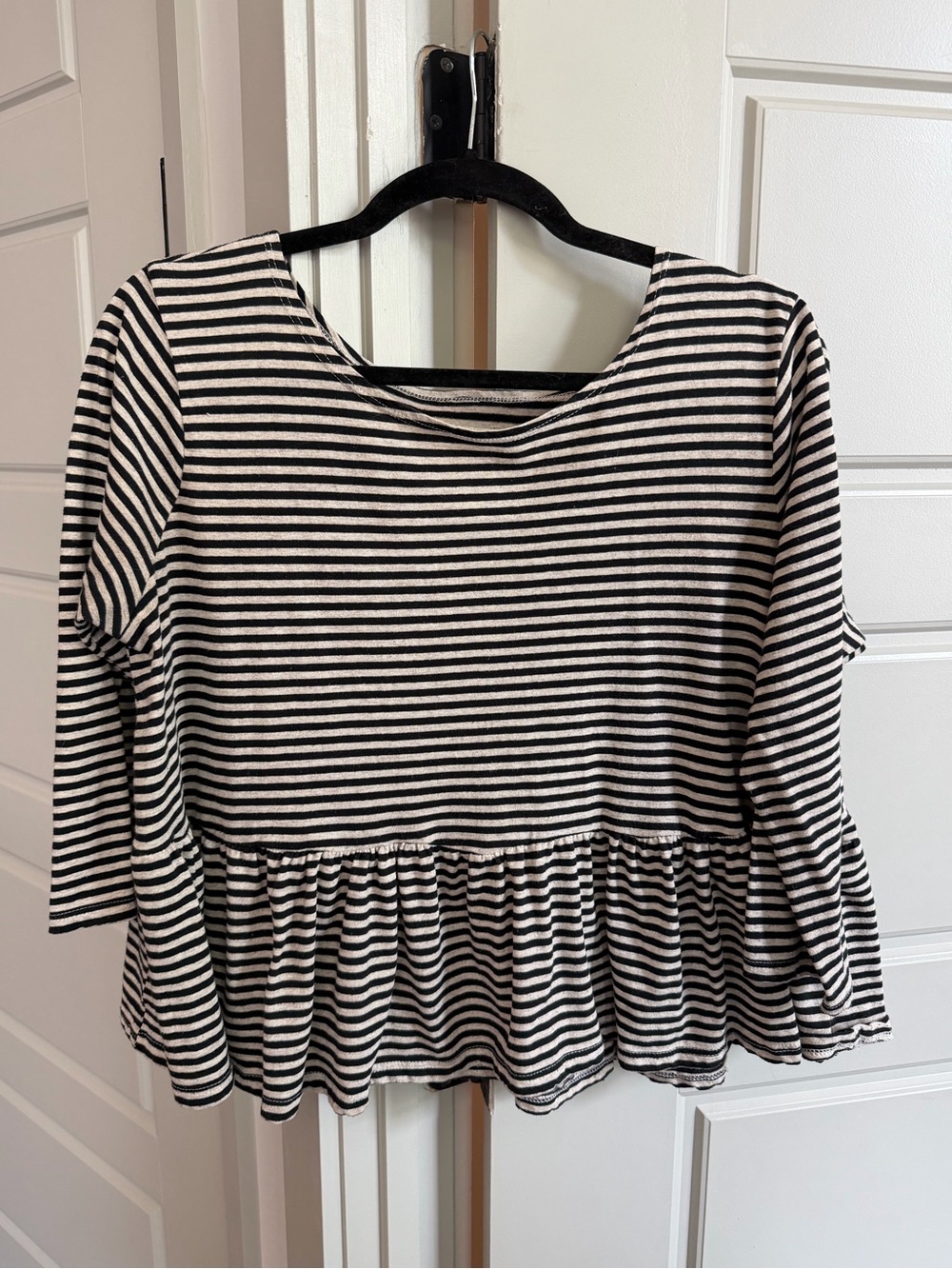 We The Free Quarter Sleeve Boatneck Peplum Top